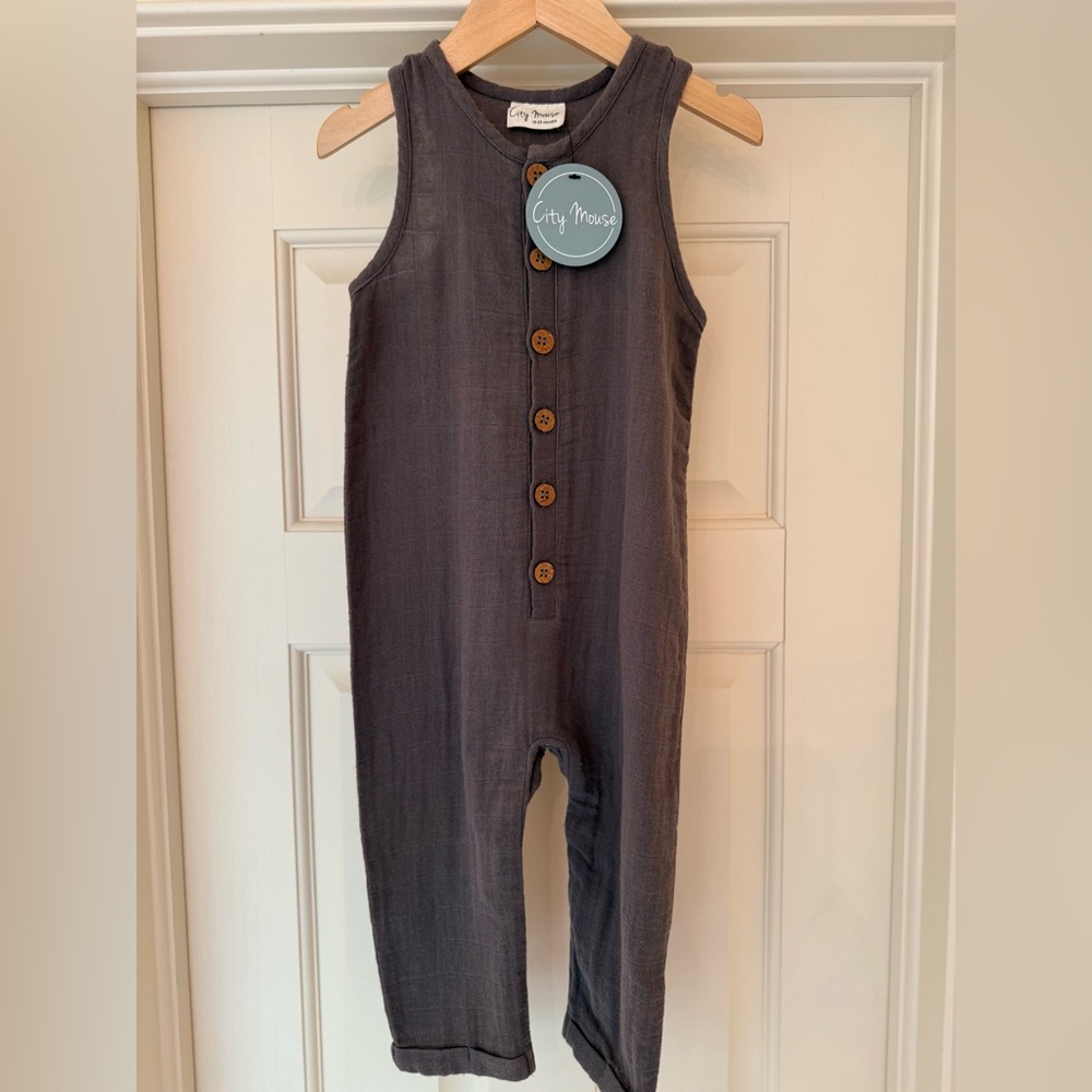 Organic Cotton Muslin Romper by City Mouse